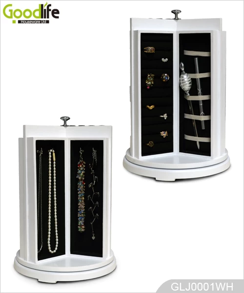 Rotating Round Wooden Jewelry and Makeup Organizer GLJ0001