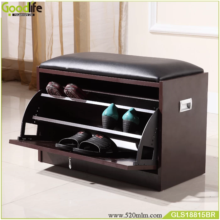 Hot sale wooden shoe rack with seat