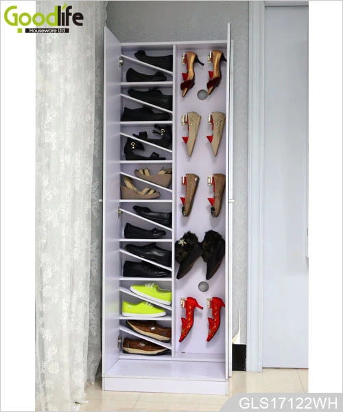 Large furniture extendable shoe rack with double door mirror cover