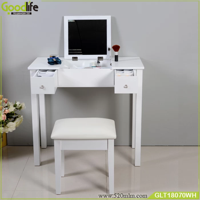 Chiny Mirrored dressing table with drawers and  grids for storage producent