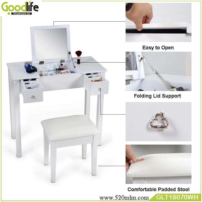 Mirror furniture Guangdong supplier bedroom makeup vanity table wholesale GLT18070