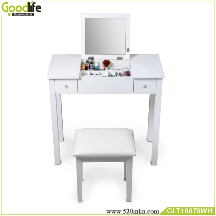 Mirrored dressing table with drawers and  grids for storage