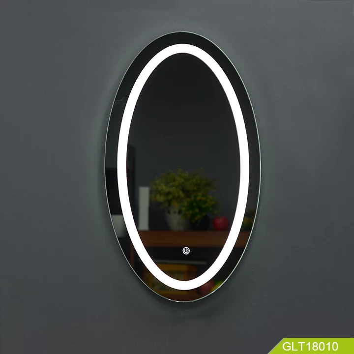 Modern Oval shape bathroom mirror with light and touch switch supply by China manufacturer