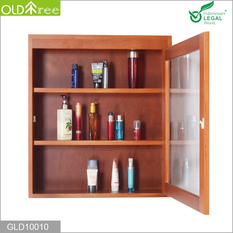 Modern new design wall mounted solid mahogany wood  storage cabinet bathroom furniture GLD10010