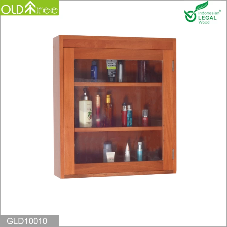Modern new design wall mounted solid mahogany wood  storage cabinet bathroom furniture GLD10010