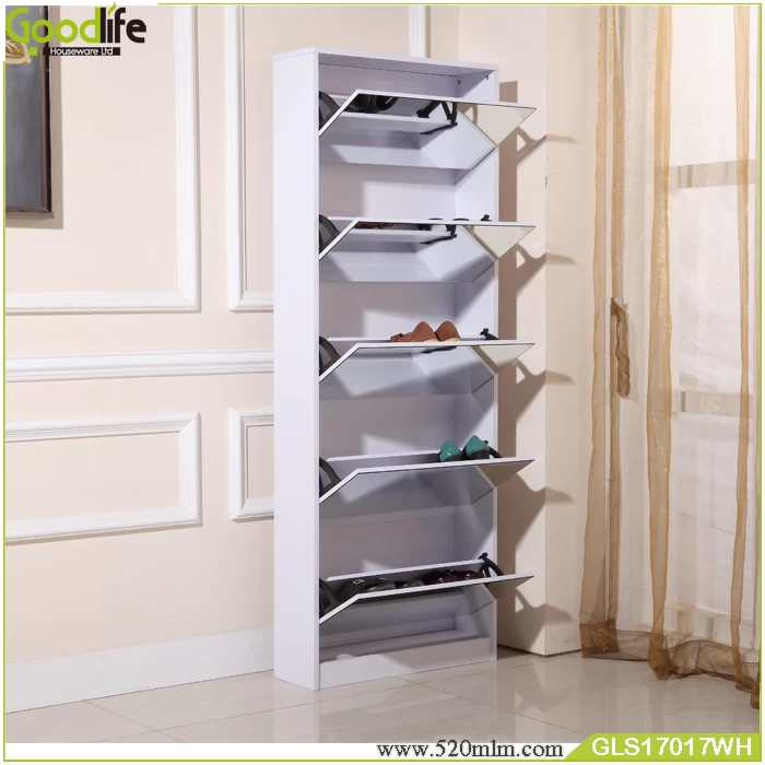 Modern simple design  five doors mirrored shoe cabinets durable factory direct sales GLS17017