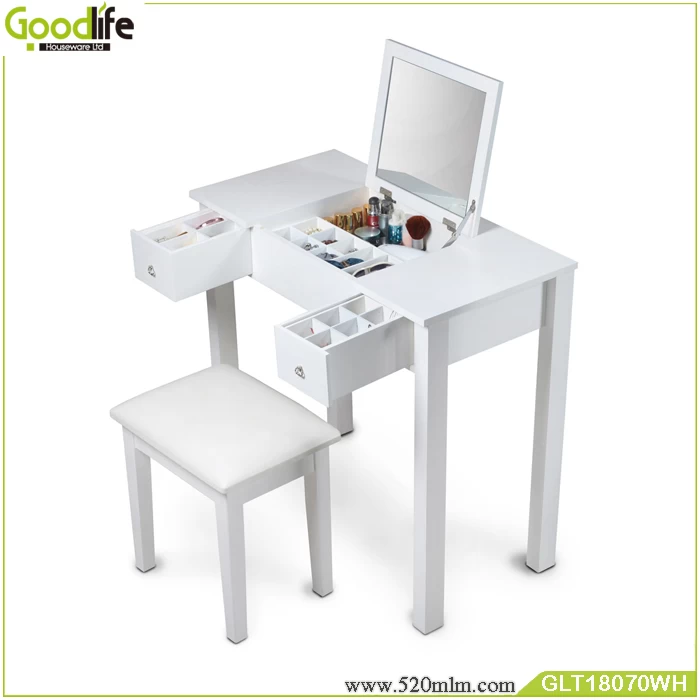 Morden Appearance and Home Furniture General use dressing table with mirror and stool