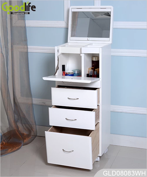 New design large wooden storage cabinet for makeup and accessory in bedroom GLD08083