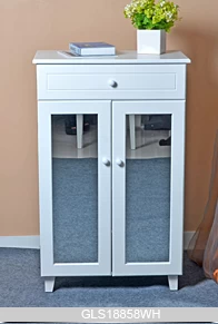 Solid wood furniture Amazon style wooden shoe storage cabinet with mirror and drawer GLS18858