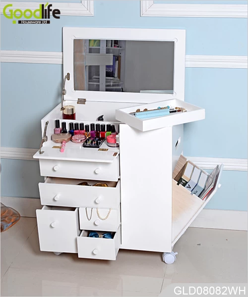 Chiny Space-saving makeup cabinet with wheels producent