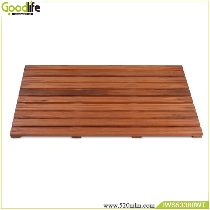 Teak wood design for safety's bath mat IWS53380