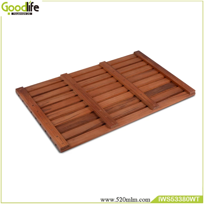 Teak wood design for safety's bath mat IWS53380