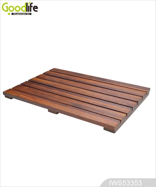 Teak wood door design  mat for bathing safety IWS53197
