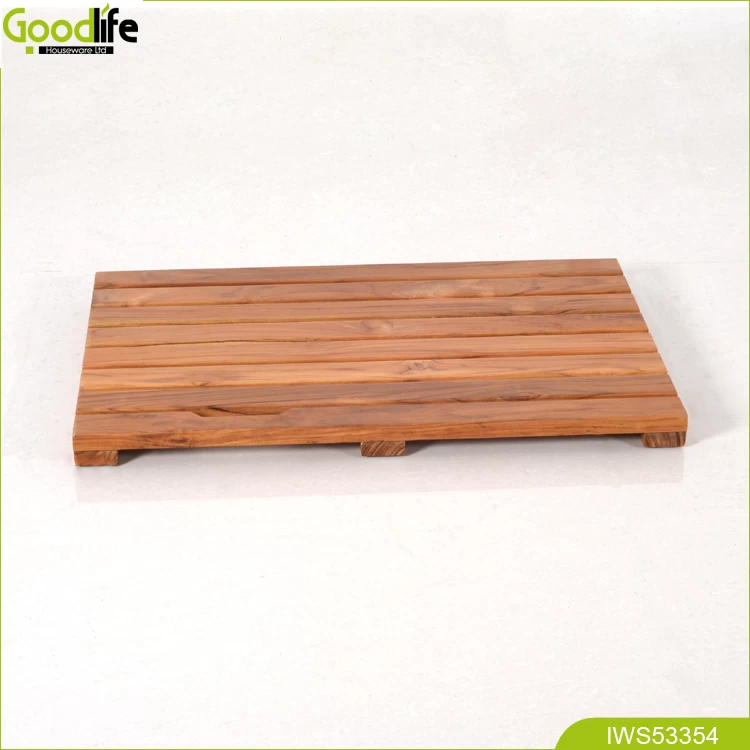Teak wood folding  bath mat,sluice mat  and non slip mat IWS53354