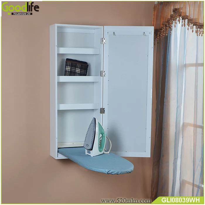 Wall mount  ironing board cabinet with mirror