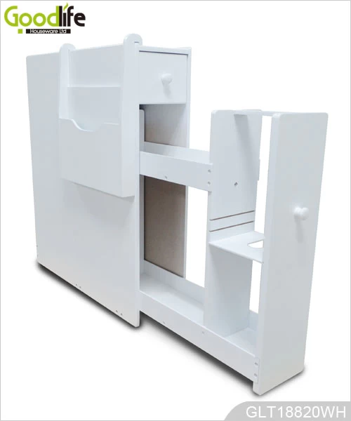 China Branca de madeira armário de armazenamento do banheiro para o papel higiénico com revista titular GLT18820 fabricante