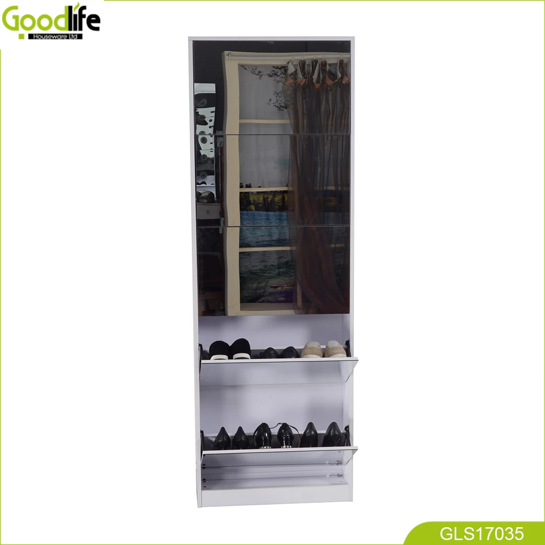 Wooden Mirror Shoe cabinet With 5 layer pretty good looking top quality GLS17035