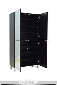 Wooden Mirrored Shoe Storage Cabinet with 8-layer Shelves inside GLS16621