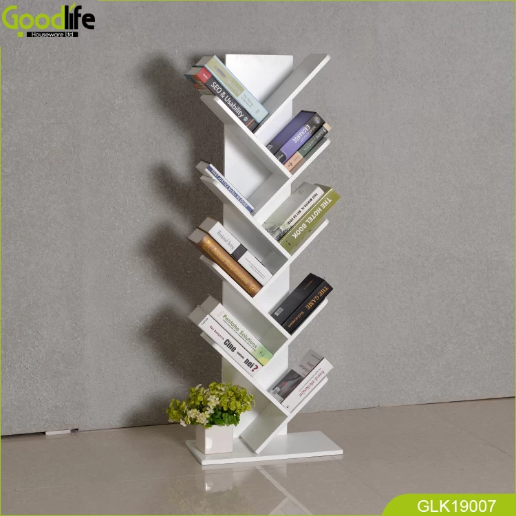 Wooden book shelf floor standing bookcase with wooden shelves for living room home office reading room