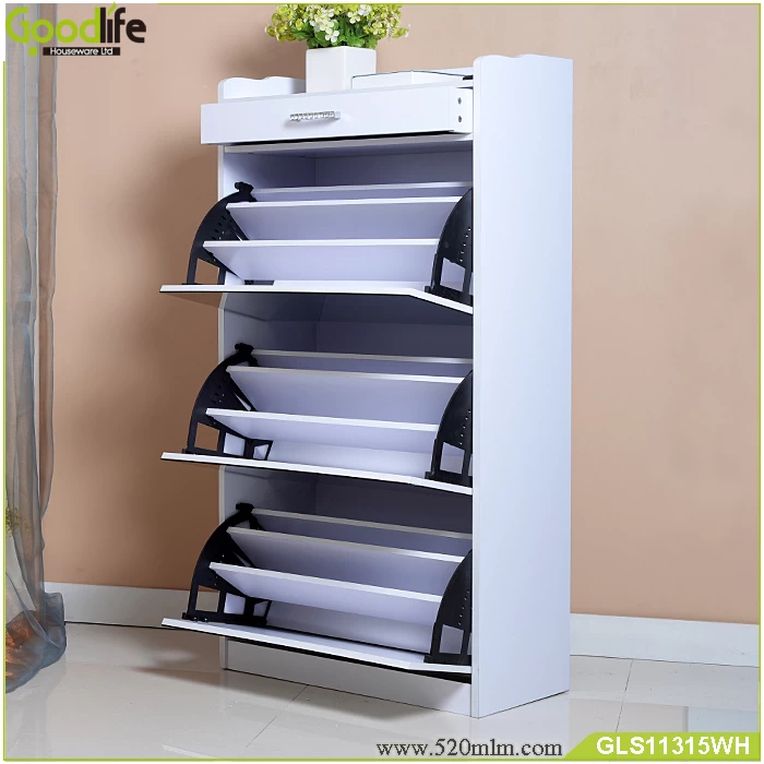 Wooden mirror Shoe cabinet furniture with a drawer,shoe rack wood cabinet with a drawer for OEM/ODM