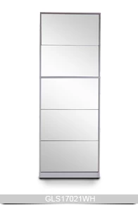 Wooden shoe cabinet GLS17021N(3+2) with full length mirror