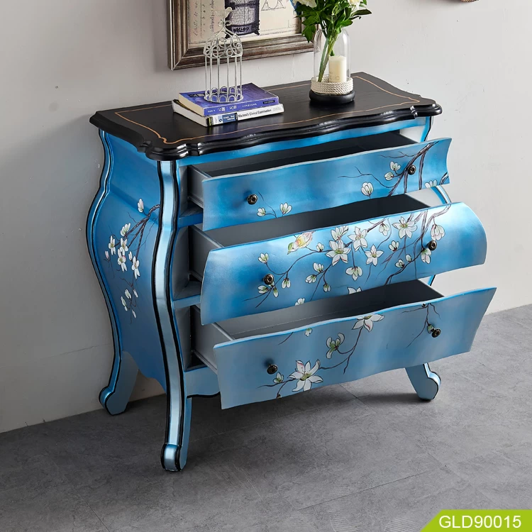 Wooden side corner cabinet with beautiful print China Supplier