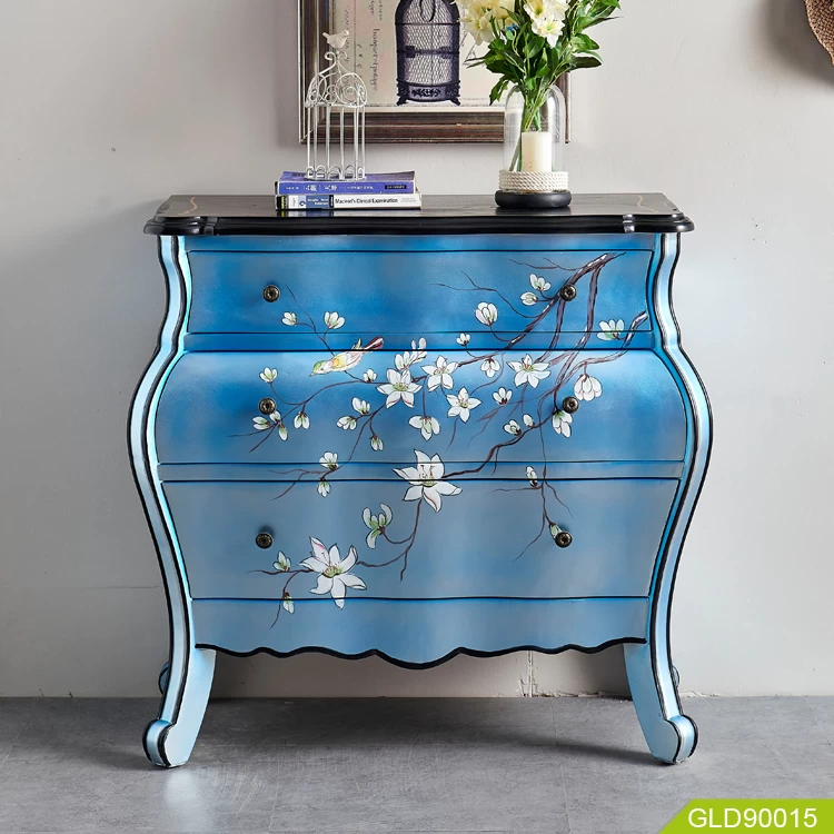 Wooden side corner cabinet with beautiful print China Supplier