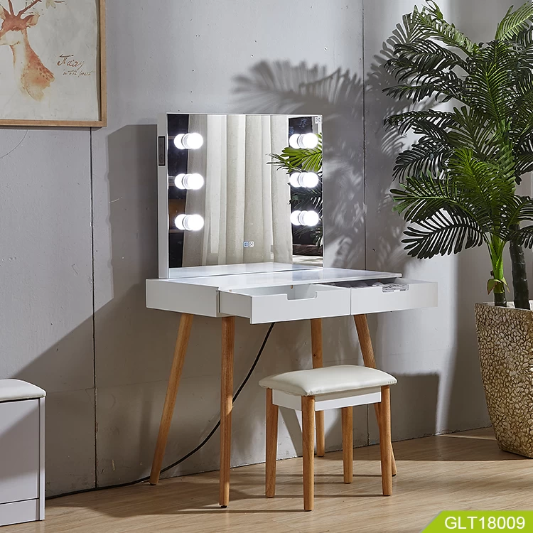 China GoodLife Manufacturer Supply Make Up Table Mirror Dressing Mirror Build In Bluetooth with Speaker manufacturer