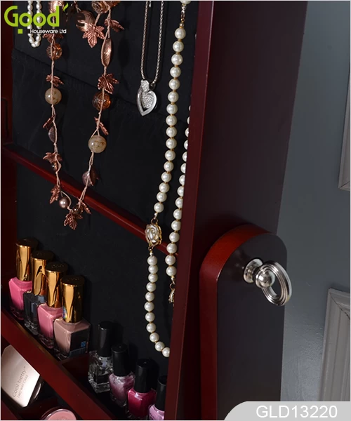 floor standing oval jewelry cabinet GLD13220