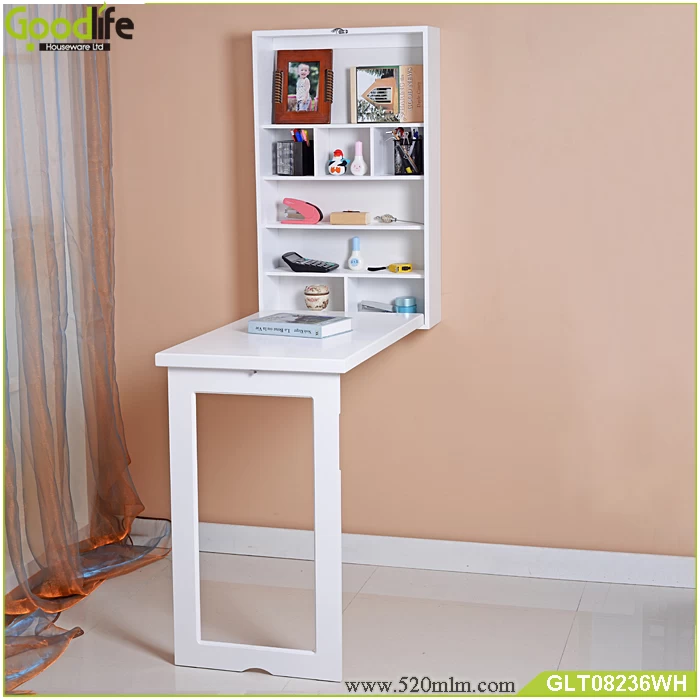 wall mounted study table with bookshelf fit to children