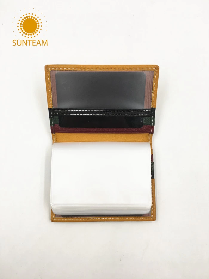 Slim genuine leather card holder