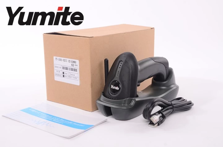 Yumite barcode scanner 433MHZ wireless CCD barcode scanner with charging base YT-1501
