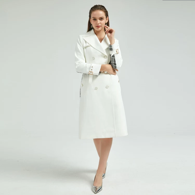 China Elegant Lady Coat with Check Back China Factory manufacturer