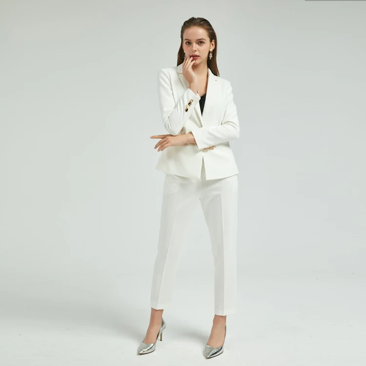 Chine Ladies Classic Suit White Factory Chine fabricant