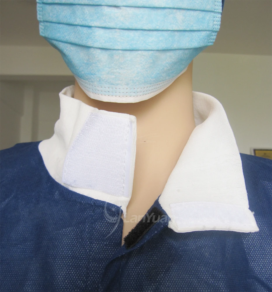 3 الفيلكرو أزرق داكن مختبر سهرة مع بلوزات الكفات والياقة