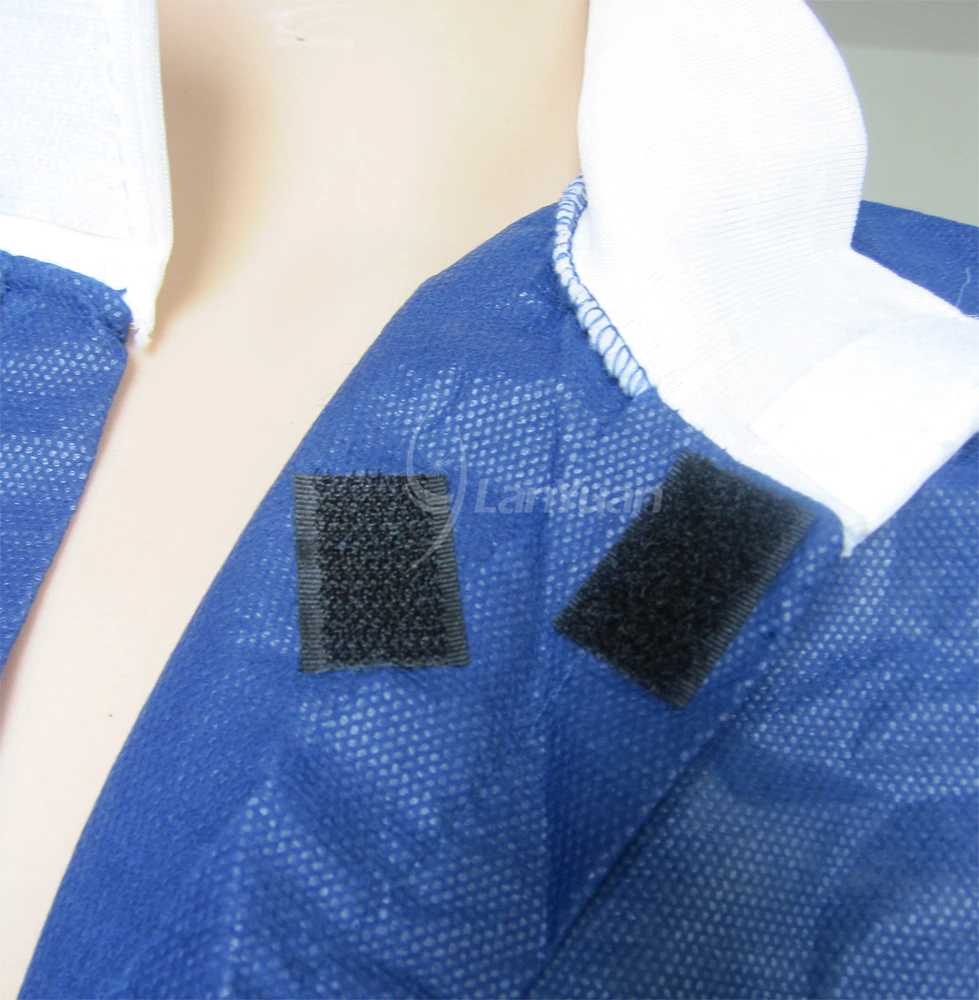 3 الفيلكرو أزرق داكن مختبر سهرة مع بلوزات الكفات والياقة