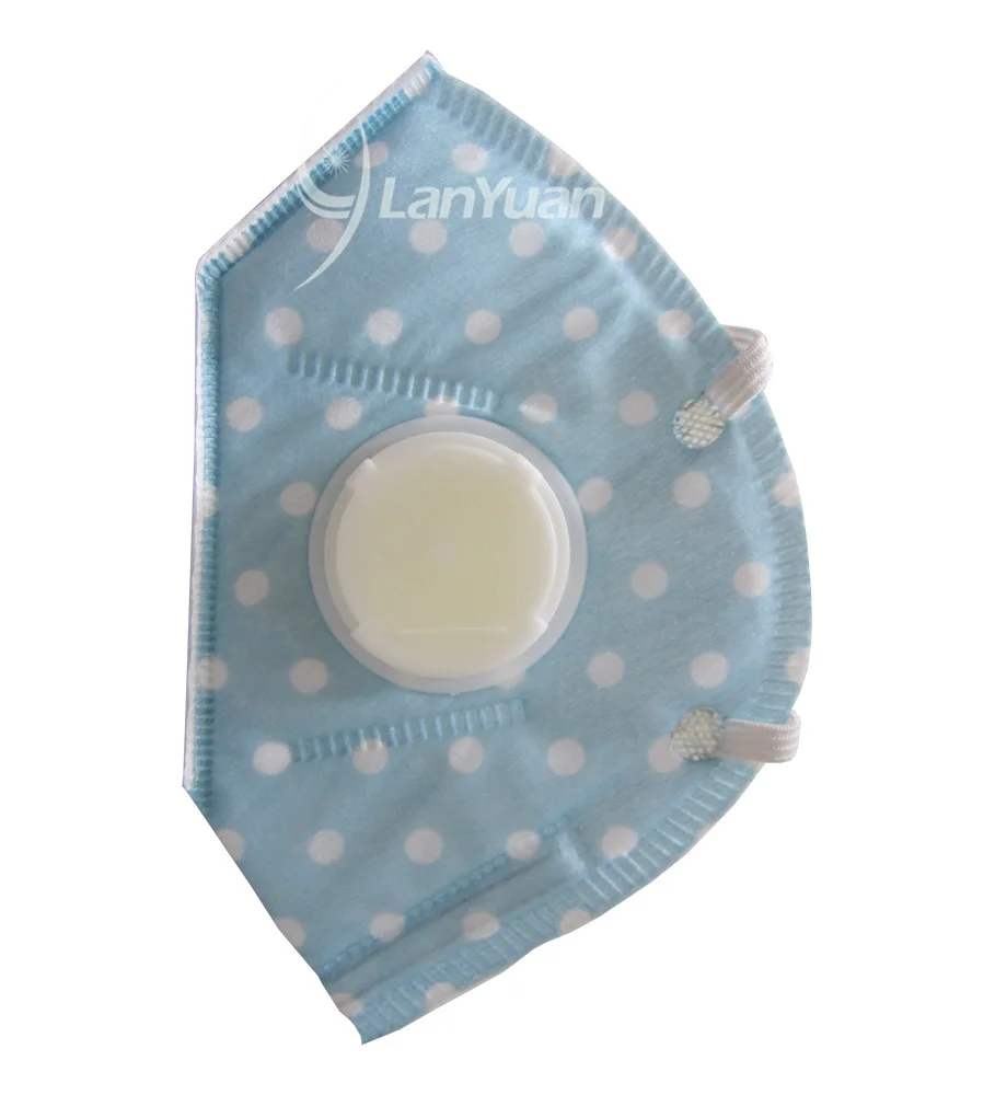 الأزرق محبوكة قناع الوجه مع بقع بيضاء نمط وصمام