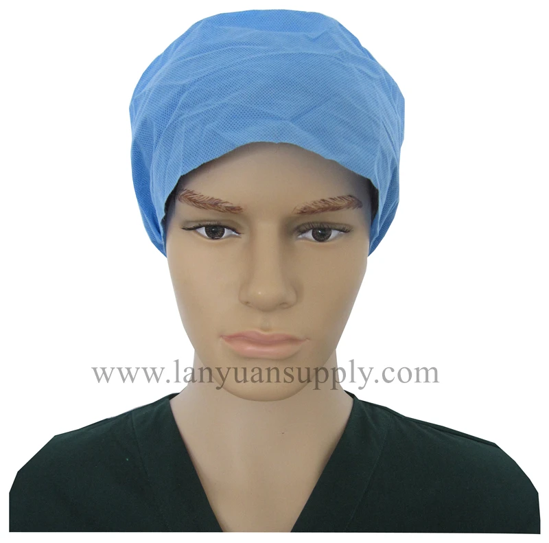 Blaue Single Ply Doctor Cap mit elastischer Band