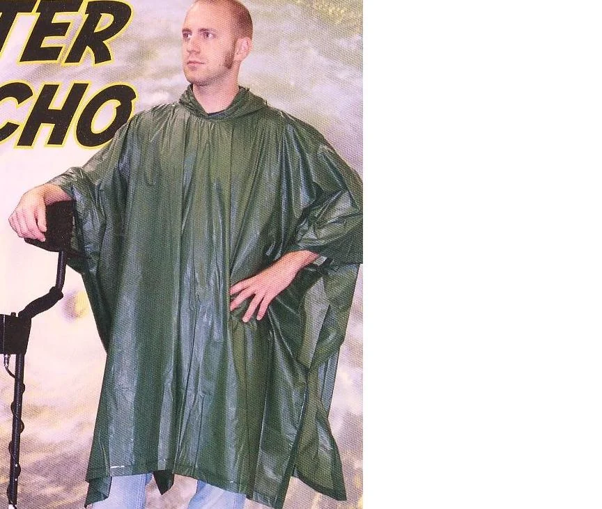 Poncho de plástico de PVC de camuflaje con capucha