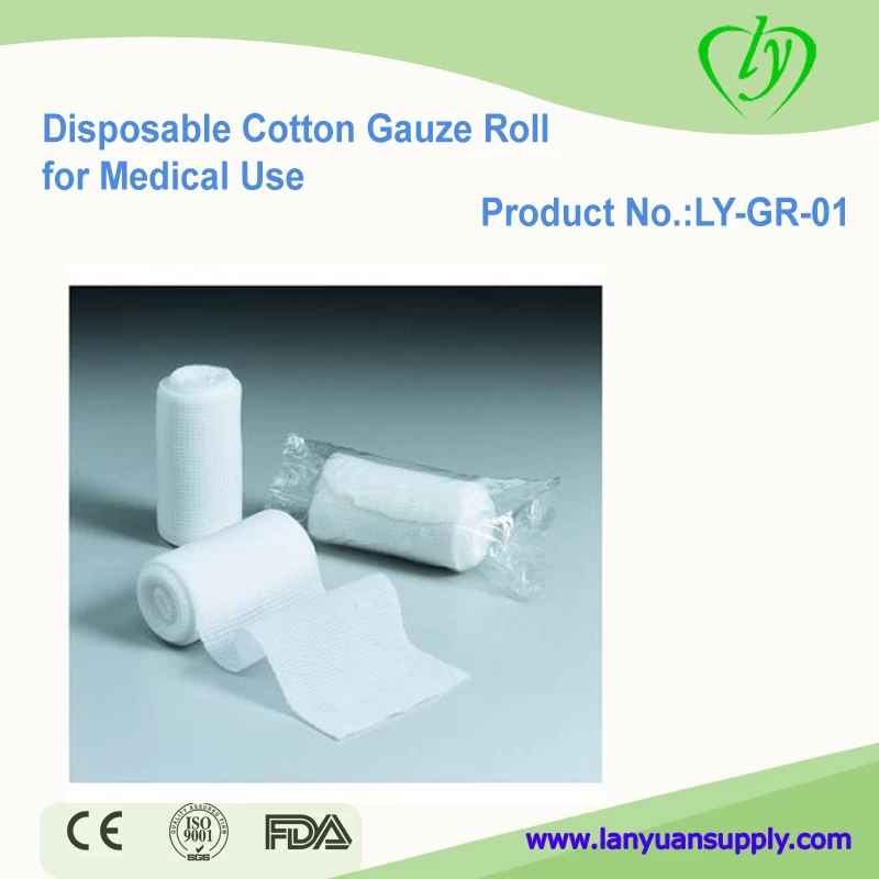 High quality 100% cotton gauze roll at factory price. gauze roller bandage  supplier.