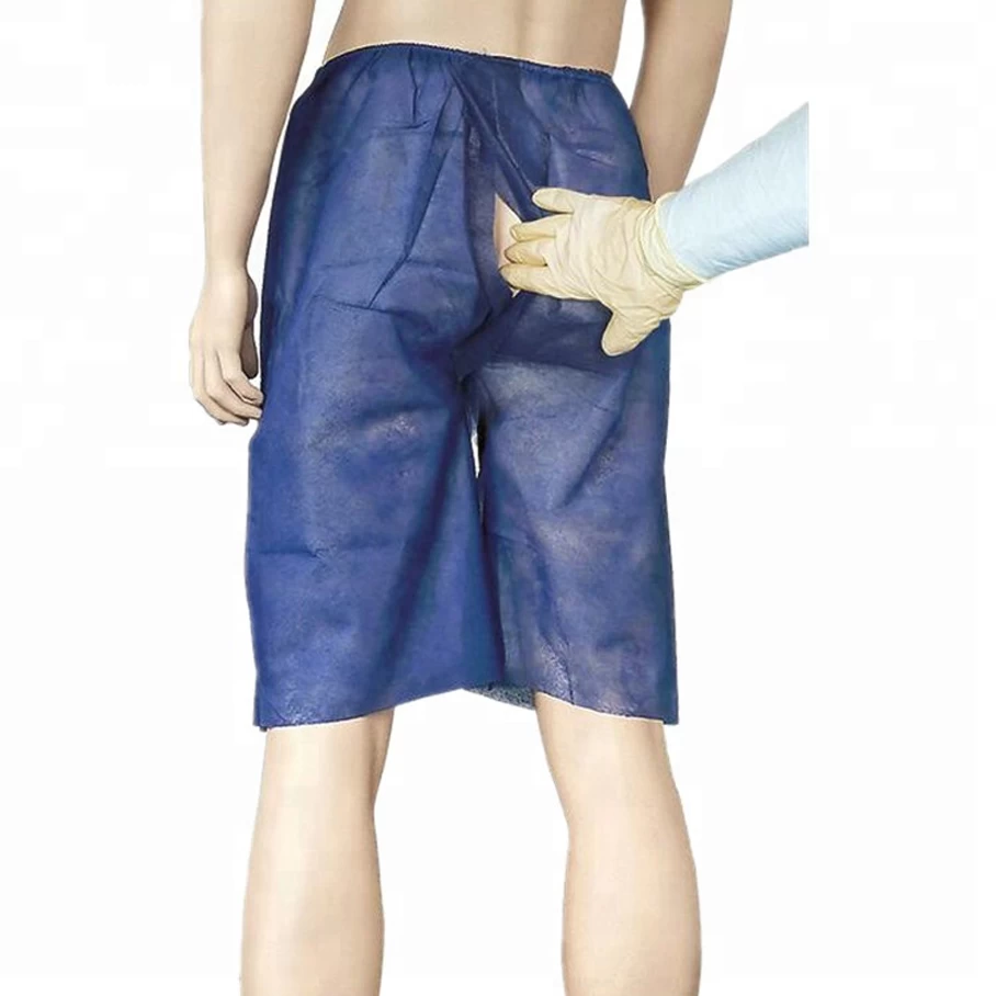 Disposable Non-Woven SMS Exam Shorts Pants for Endoscopy Colonoscopy