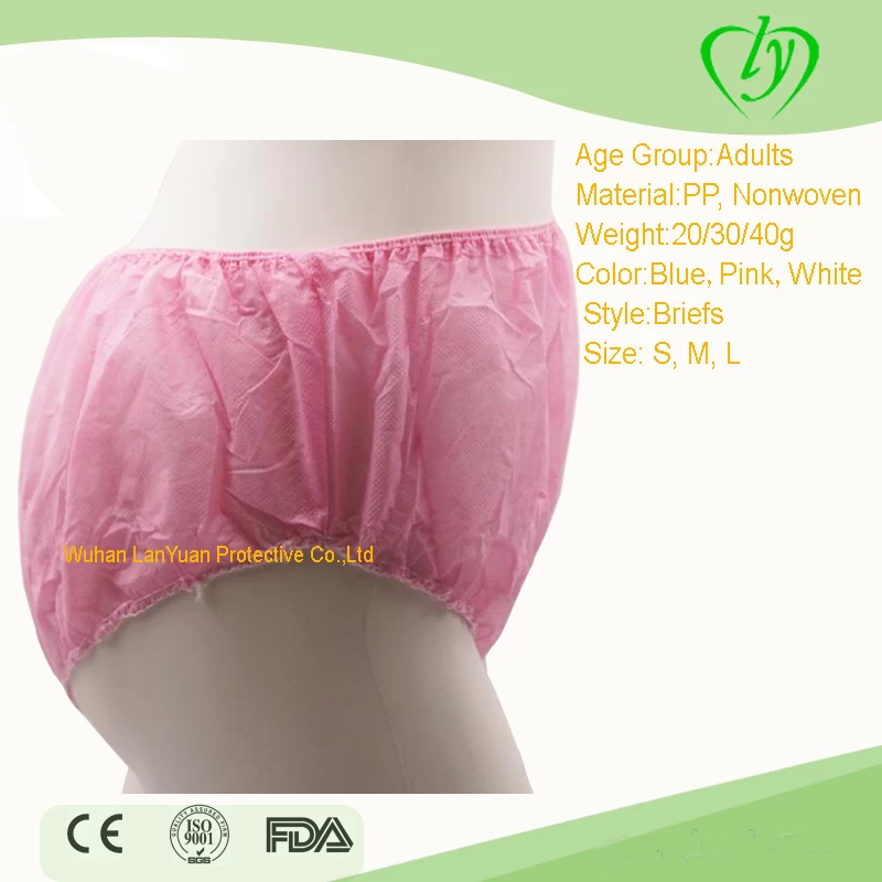 Women's Disposable Underwear for Travel Hospital Stays Non Woven Panties  White