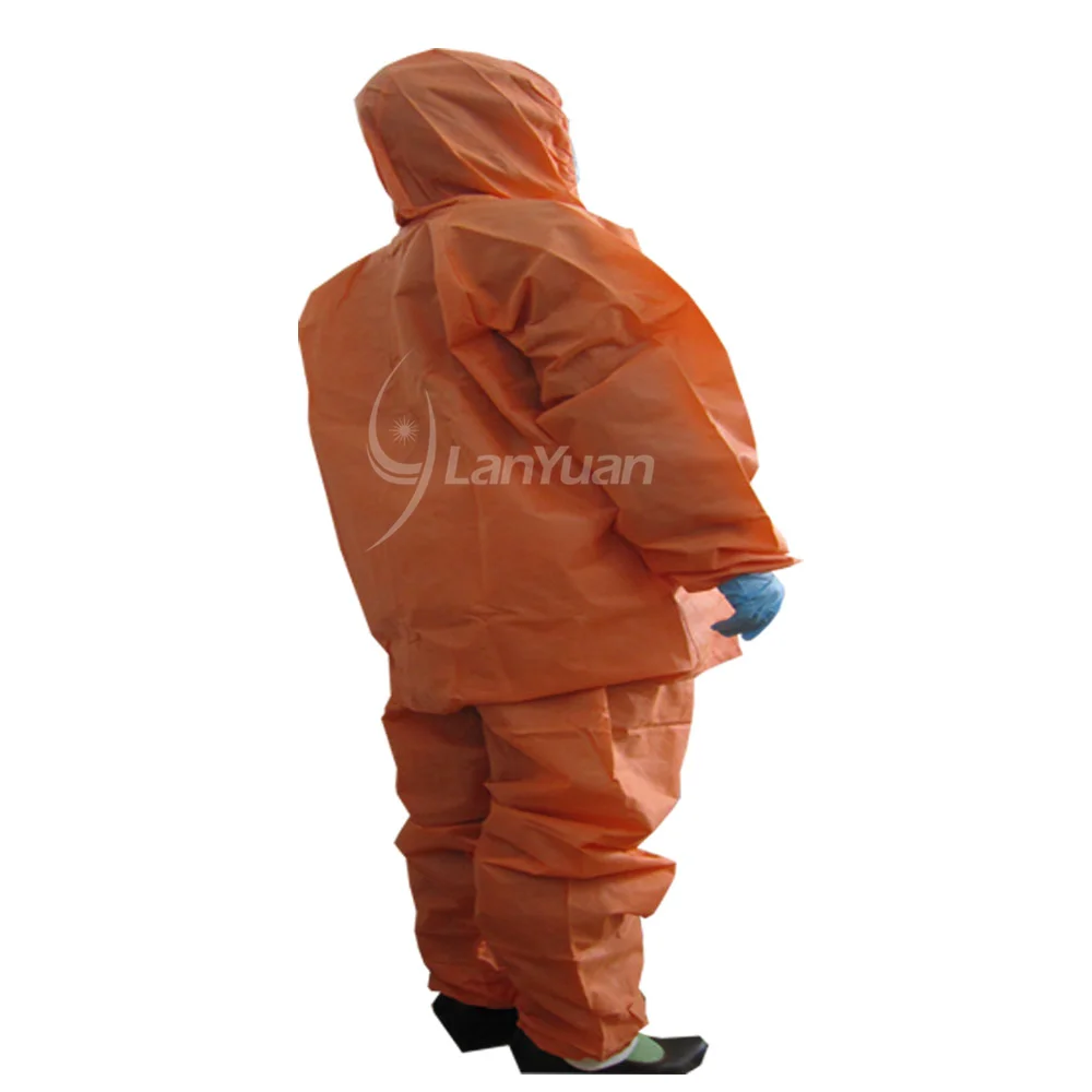 Einweg-Vlies-Schutzkleidung mit orangefarbener Farbe