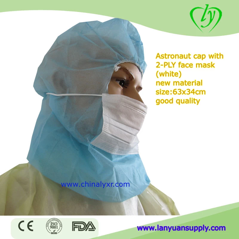 Disposable PP Protective Hoods With Face Mask Astronaut Cap