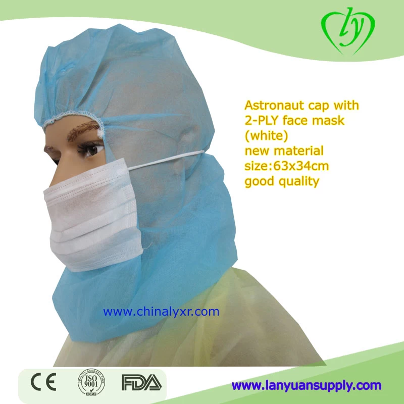 Disposable PP Protective Hoods With Face Mask Astronaut Cap