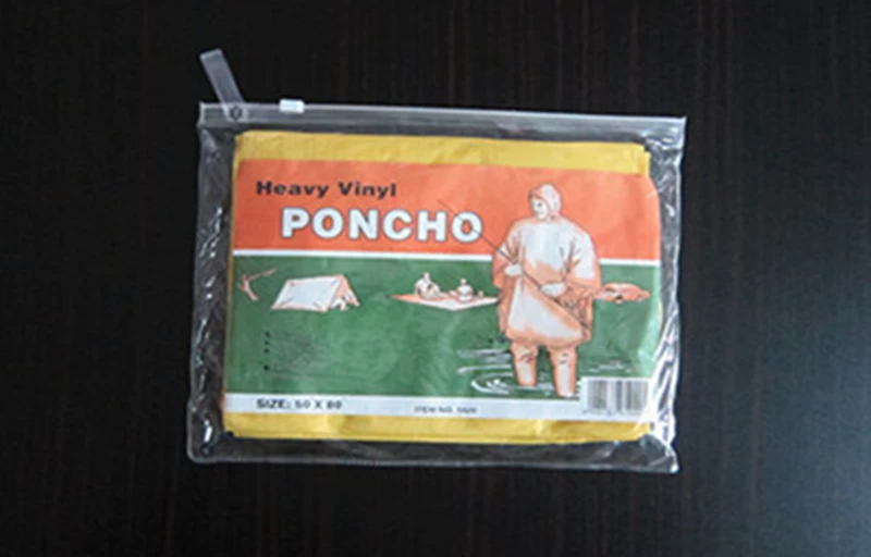 Emergency Weather PVC Flag Raincoat Jacket With Hood