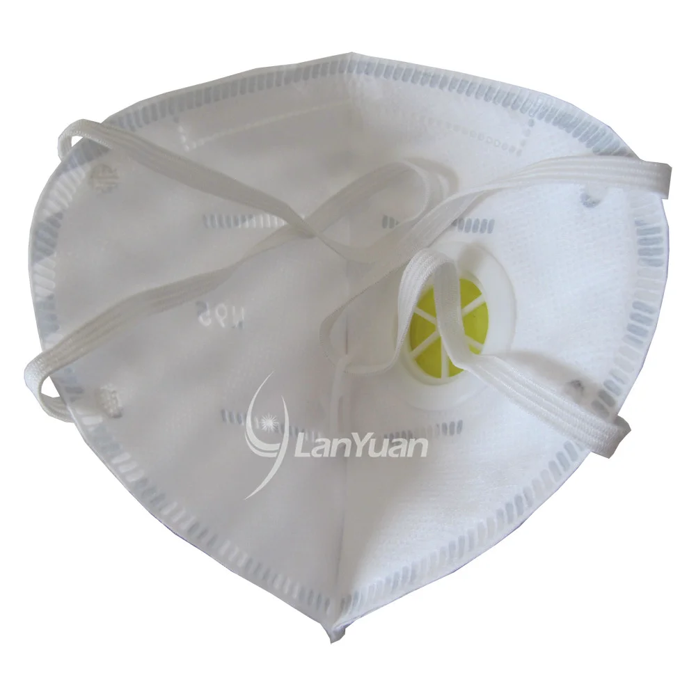 Gris y blanco raya no tejido de la mascarilla con válvula