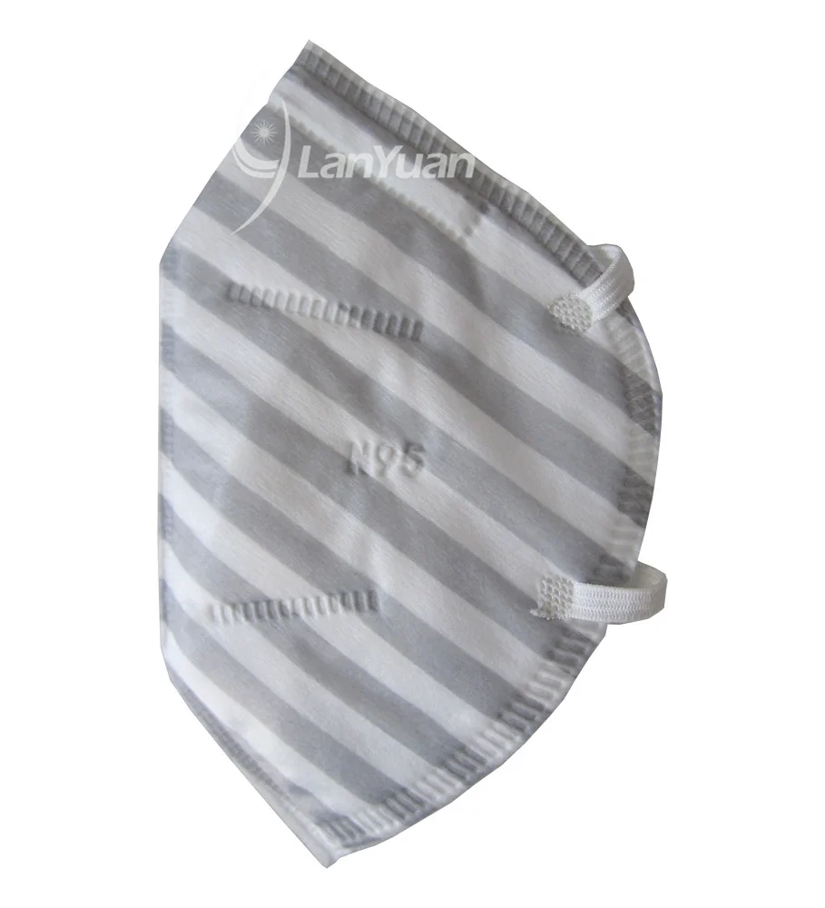 Gris y blanco raya no tejido de la mascarilla con válvula