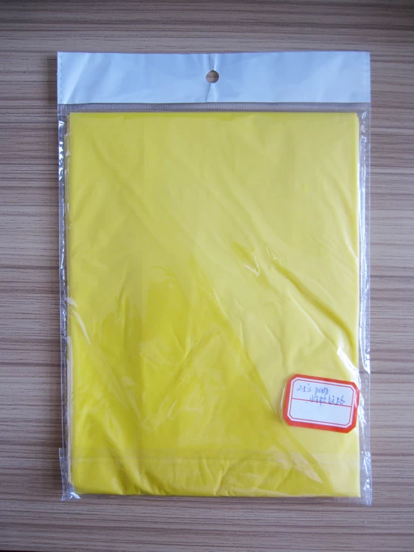 Hooded Yellow PEVA Raincoat With String