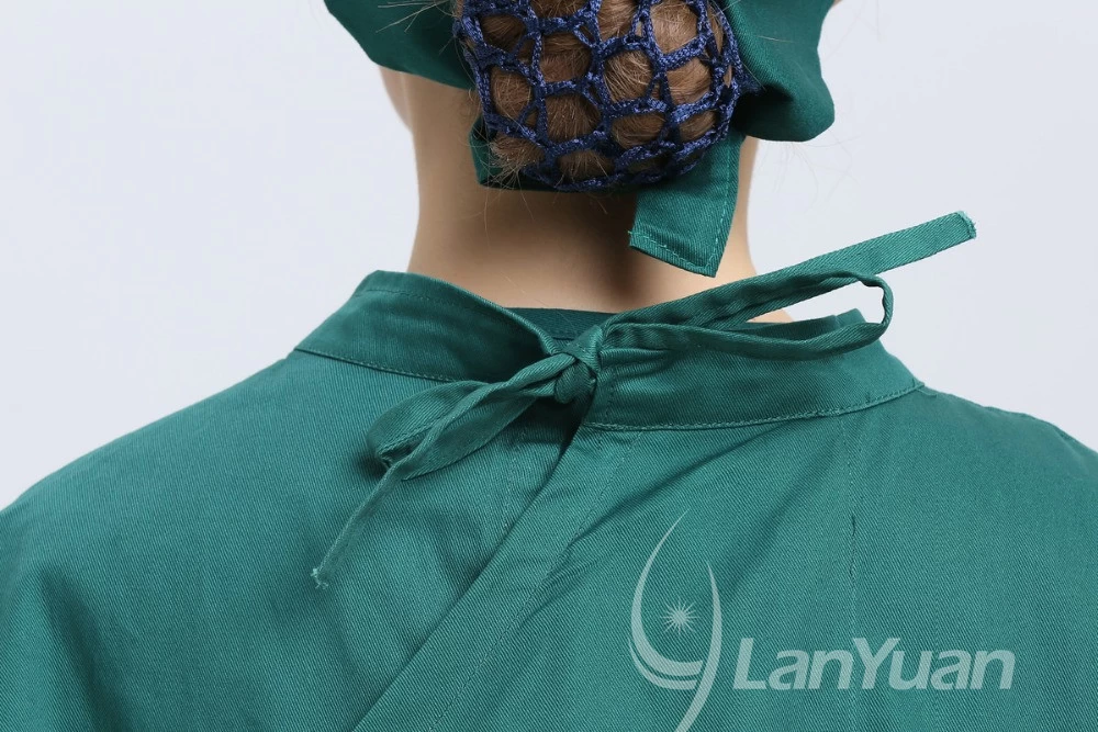 LY Dark Green Cotton/Polyester Cotton Surgical Gown